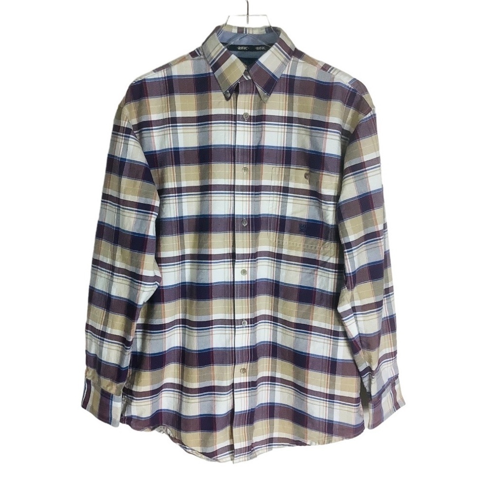 Twenty X Wrangler‎ Men's Plaid Logo Long Sleeve Shirt M